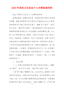 2025年局民主生活会个人对照检查材料