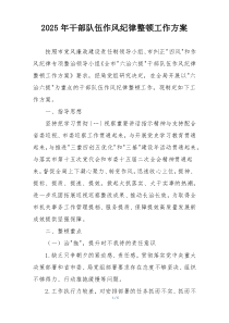 2025年干部队伍作风纪律整顿工作方案