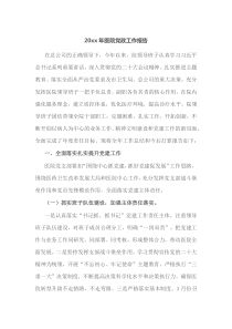 20XX年医院党政工作报告