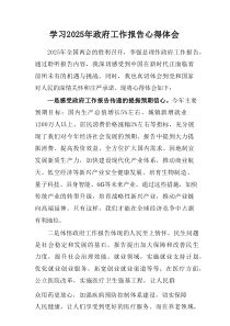 2025年学习中央政府工作报告个人心得体会（合计3篇）