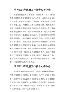 2025年学习中央政府工作报告心得体会汇集8份