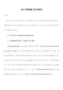 20XX年度党建工作汇报讲话