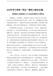 2025年学习贯彻“两会”精神心得体会5篇