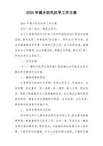 2025年镇乡防汛抗旱工作方案