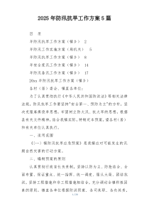 2025年防汛抗旱工作方案5篇