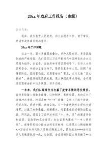 20XX年政府工作报告市级