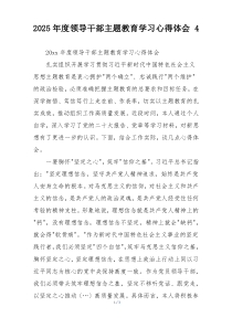 2025年度领导干部主题教育学习心得体会 4