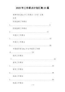 2025年工作要点计划汇总23篇