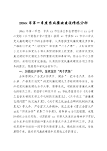 20XX年第一季度党风廉政建设情况分析