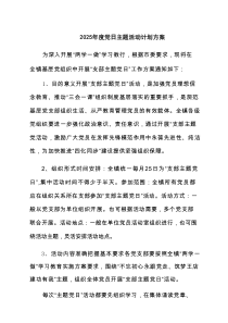 2025年度党日主题活动计划方案（共3篇）
