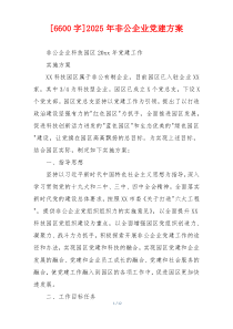 [6600字]2025年非公企业党建方案