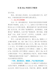 XX县20XX年政府工作报告