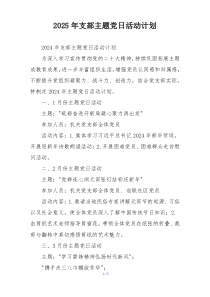 2025年支部主题党日活动计划