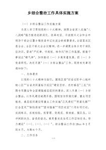 乡综合整治工作具体实施方案