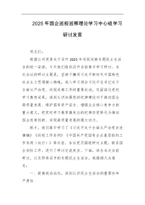 2025年国企巡视巡察理论学习中心组学习研讨发言