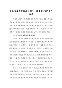 乡镇党委干部选拔任用一报告两评议工作报告