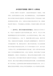 乡村党员干部观看榜样9心得体会