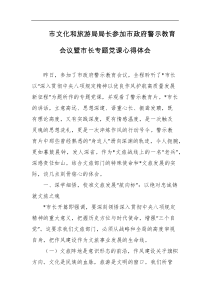 市文化和旅游局局长参加市政府警示教育会议暨市长专题党课心得体会