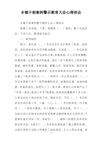 乡镇干部案例警示教育大会心得体会