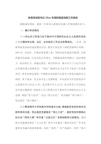 体育局党组书记20XX年度抓基层党建工作报告