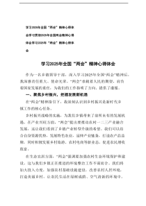 乡镇领导干部、市长学习2025年全国“两会”精神心得体会