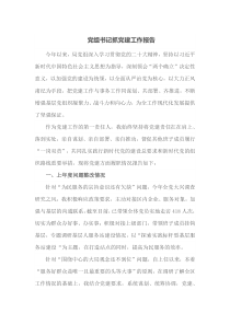 党组书记抓党建工作报告