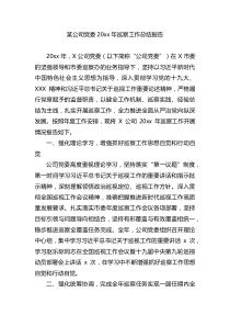 公司党委20XX年巡察工作总结报告