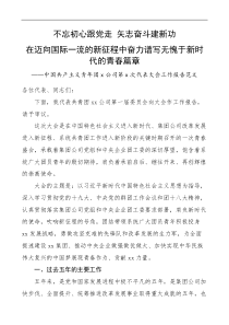 公司团委在团员代表大会上的工作报告