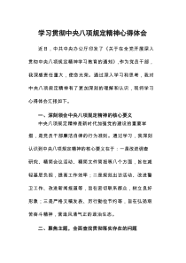 关于中央八项规定精神的学习教育心得体会