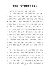 参加第一批主题教育心得体会