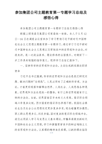 参加集团公司主题教育第一专题学习总结及感悟心得