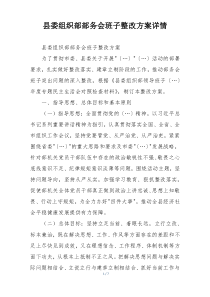 县委组织部部务会班子整改方案详情