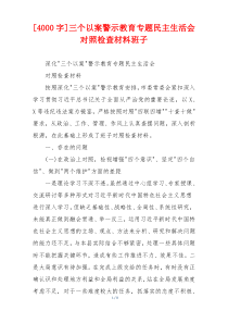 三个以案警示教育专题民主生活会对照检查材料班子