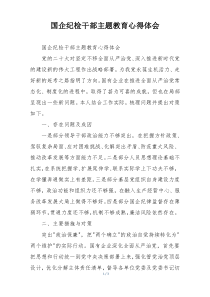 国企纪检干部主题教育心得体会