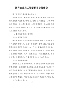 国有企业员工警示教育心得体会