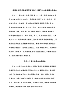 基层党组织书记学习贯彻党的二十届三中全会精神心得体会精选(通用6篇)