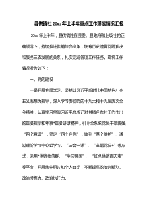 县供销社20XX年上半年重点工作落实情况汇报