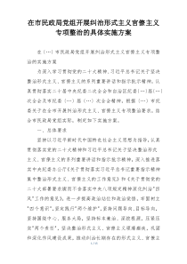 在市民政局党组开展纠治形式主义官僚主义专项整治的具体实施方案