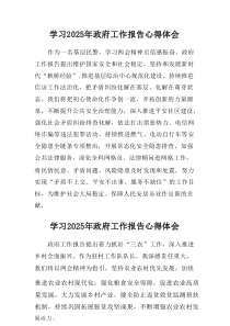 学习2025年《中央政府工作报告》个人心得体会优秀7篇