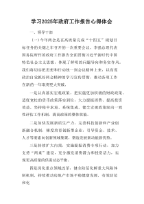学习2025年《中央政府工作报告》个人心得体会合计4份