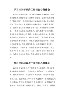 学习2025年《中央政府工作报告》个人心得体会汇集5份