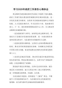 学习2025年《中央政府工作报告》个人心得体会汇集8份