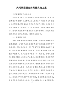 大兴调查研究的具体实施方案