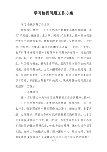 学习检视问题工作方案