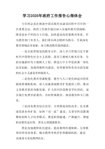 学习2025年《中央政府工作报告》心得体会（8篇）