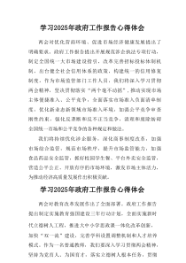 学习2025年中央政府工作报告个人心得体会（汇总6篇）