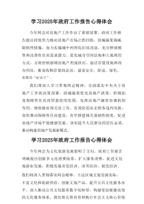学习2025年中央政府工作报告心得体会（合计5篇）
