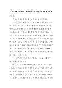 在中共县委届次全会暨县委经济工作会议上的报告