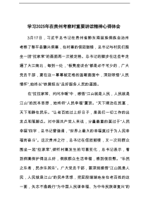 学习2025年在贵州考察时重要讲话精神心得体会10篇材料