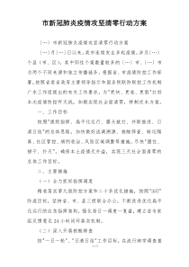 市新冠肺炎疫情攻坚清零行动方案